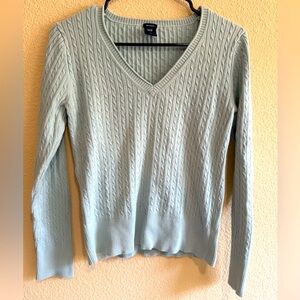 GAP Women's Sea Green V-Neck Sweater
